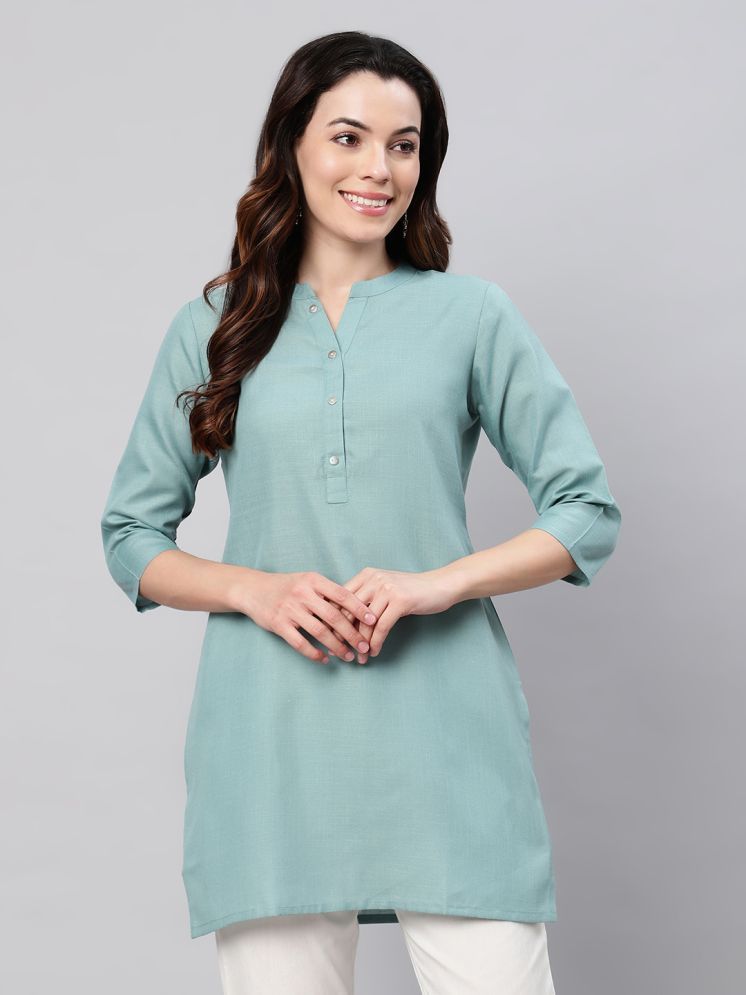     			Flamboyant Mint Green Cotton Women's Tunic ( Pack of 1 )