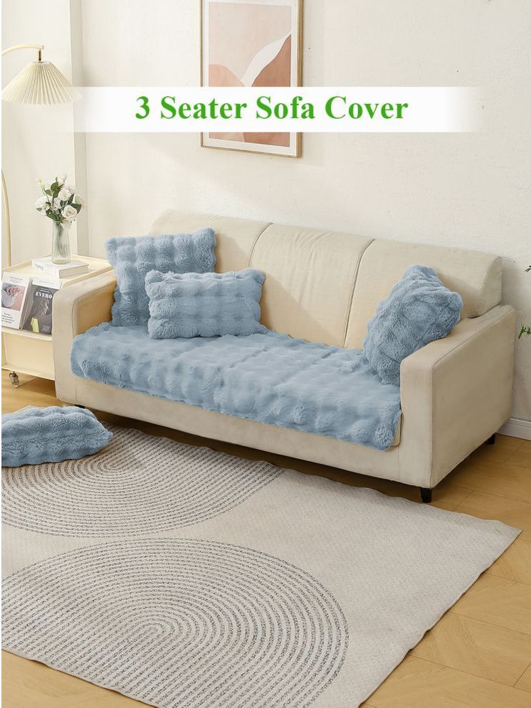     			HOKIPO 3 Seater Faux Fur Sofa Cover ( Pack of 1 )