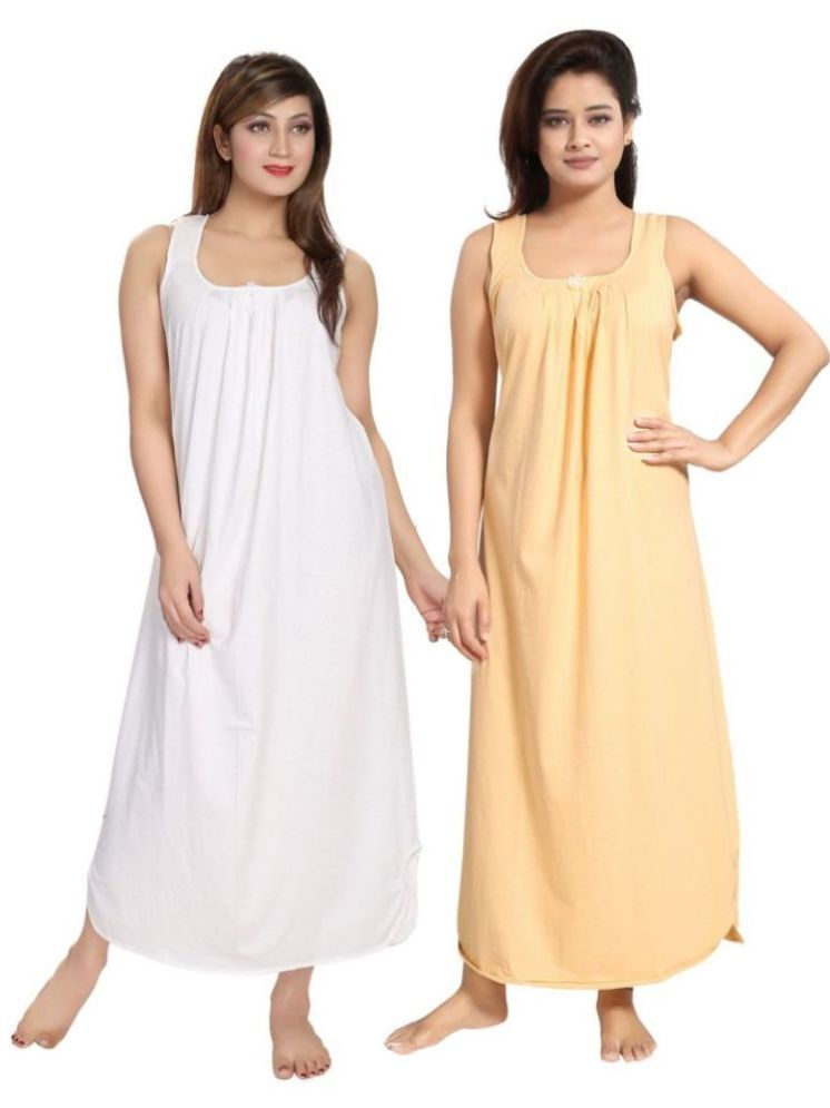     			INNER BEATS Multicolor Cotton Blend Women's Nightwear Nighty & Night Gowns ( Pack of 2 )