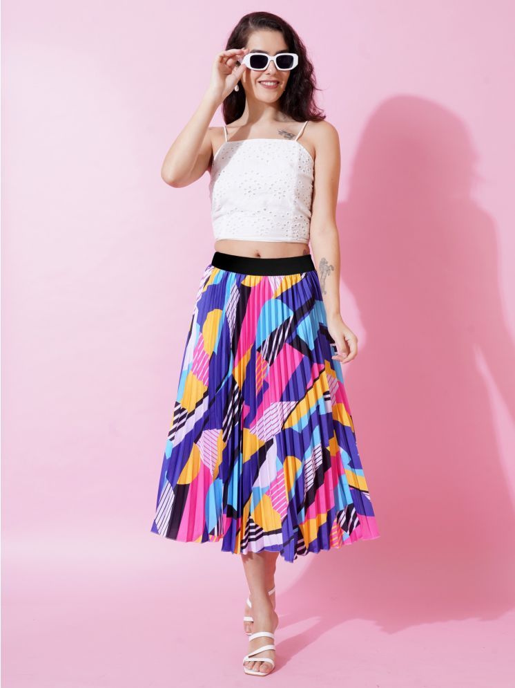     			JASH CREATION Multi Color Polyester Women's Flared Skirt ( Pack of 1 )