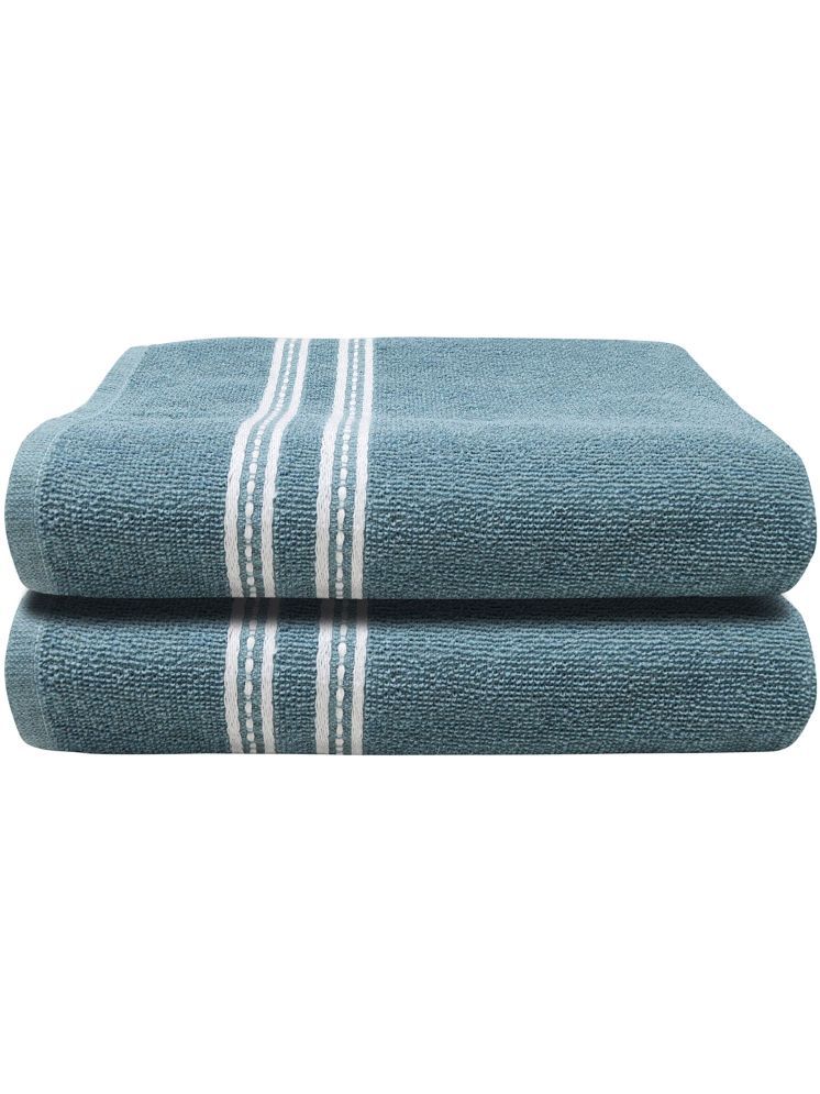     			LADLI JEE Cotton Striped 400 -GSM Bath Towel ( Pack of 2 ) - Light Blue