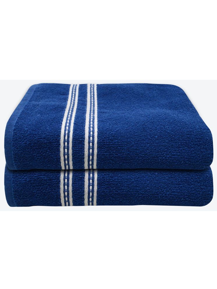     			LADLI JEE Cotton Striped 400 -GSM Bath Towel ( Pack of 2 ) - Blue