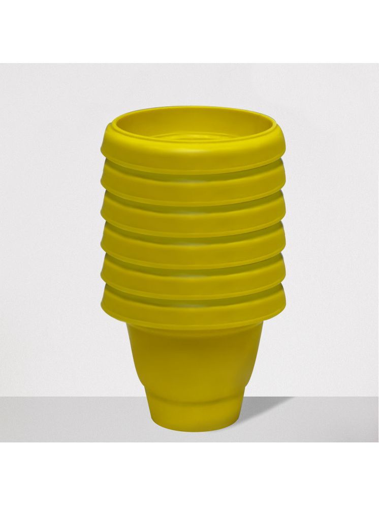     			PHILOSHOP Yellow Plastic Flower Pot ( Pack of 6 )