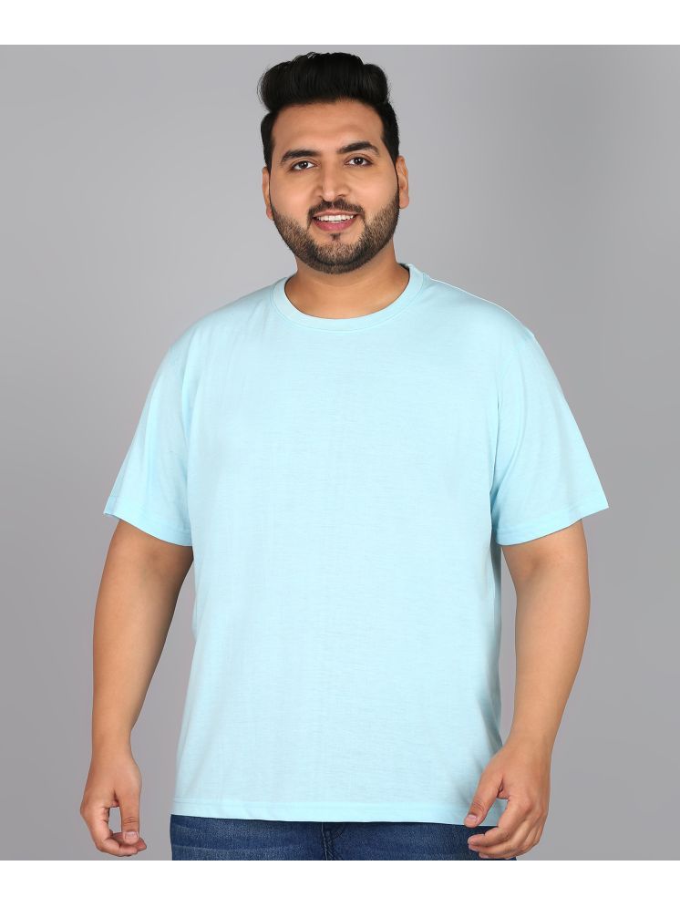     			XFOX Cotton Blend Regular Fit Solid Half Sleeves Men's Round T-Shirt - Aqua Blue ( Pack of 1 )