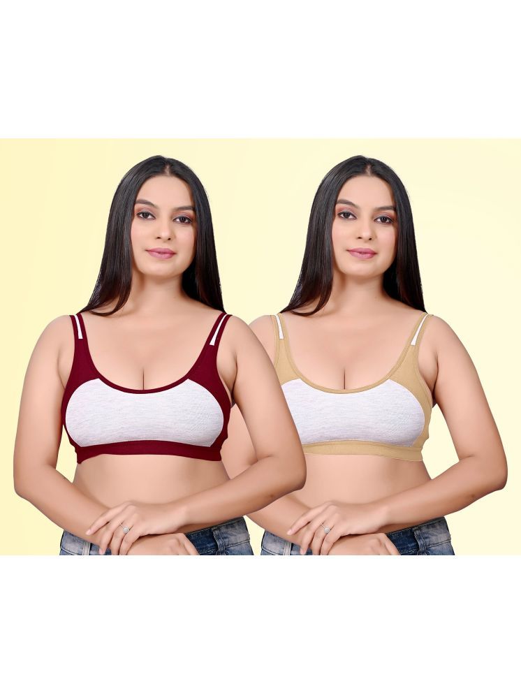     			haya fashion Multicolor Cotton Non Padded Women's Everyday Bra ( Pack of 2 )