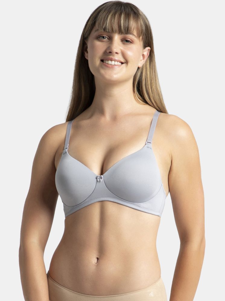     			Jockey 1819 Wirefree Padded Microfiber Nylon Elastane Full Coverage T-Shirt Bra - Lilac Grey