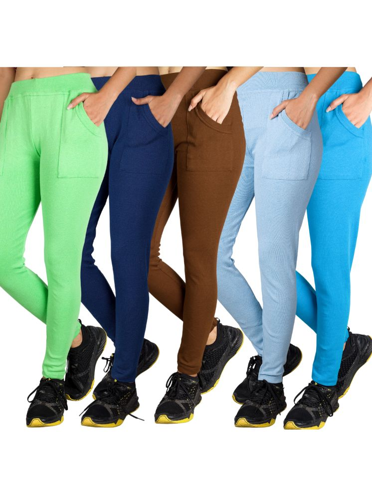     			KARARO JEGGINGS - Cotton Blend Skinny Fit Light Blue Women's Jeggings ( Pack of 5 )