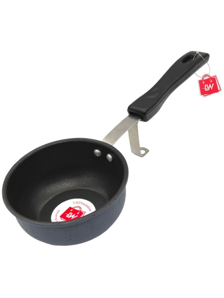     			LAZYWINDOW LW0074 Non-Stick Hard Anodised Tadka Pan Sandwich Bottom without Lid mm Thickness 11 cm Diameter 0.5 Ltr