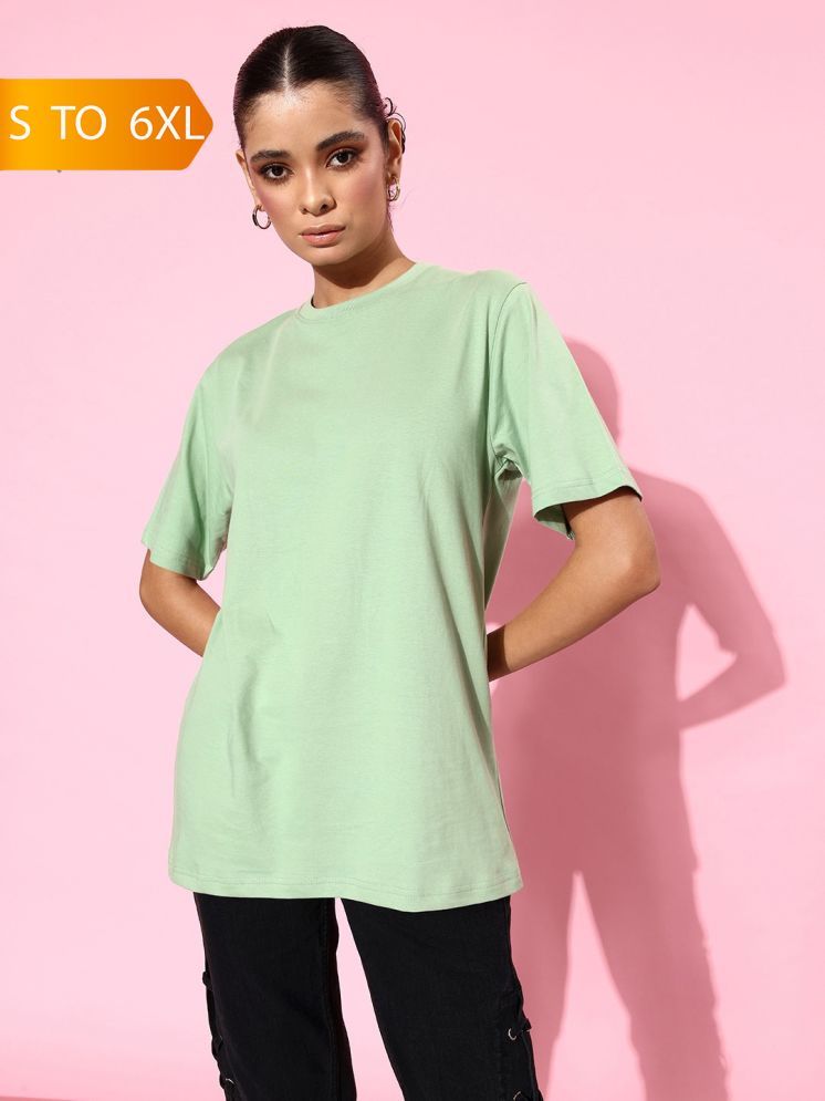     			PPTHEFASHIONHUB Mint Green Cotton Women's T-Shirt ( Pack of 1 )