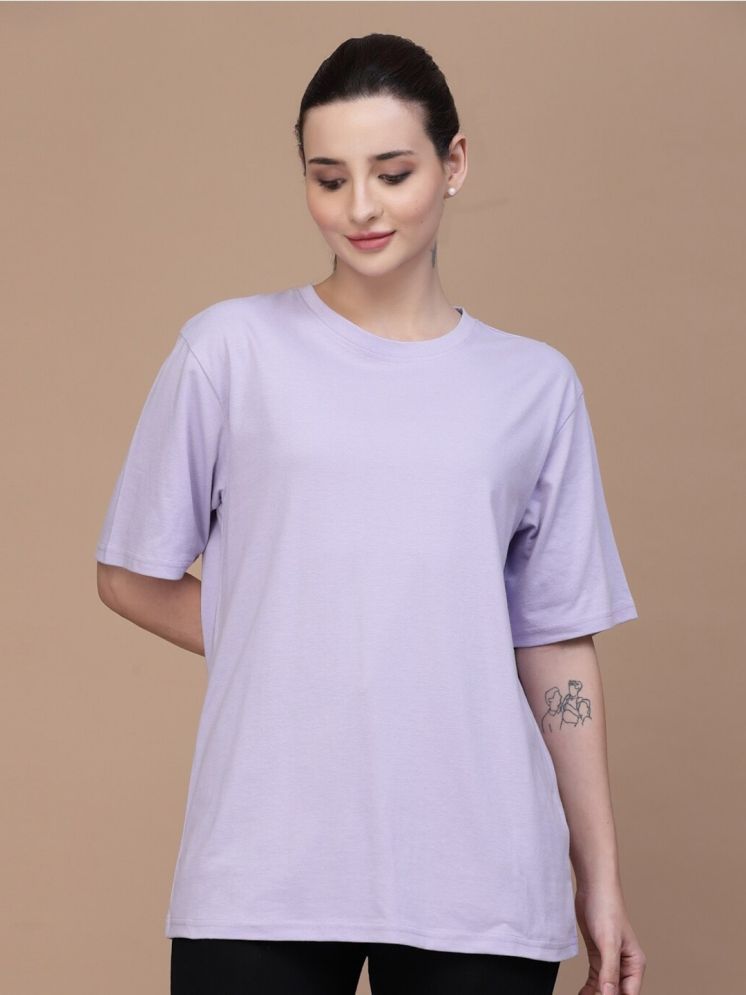     			PPTHEFASHIONHUB Purple Cotton Women's T-Shirt ( Pack of 1 )