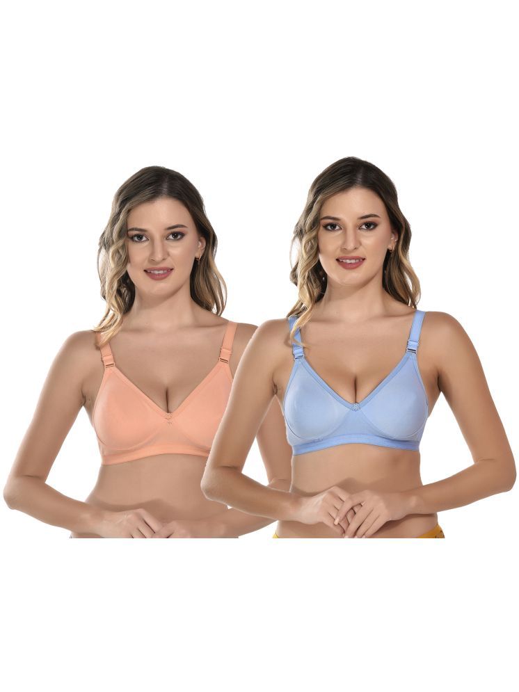     			Viral Girl Pack of 2 Cotton Non Padded Women's T-Shirt Bra ( Orange ) VM-JANNAT-ORANGE-SKYBLUE