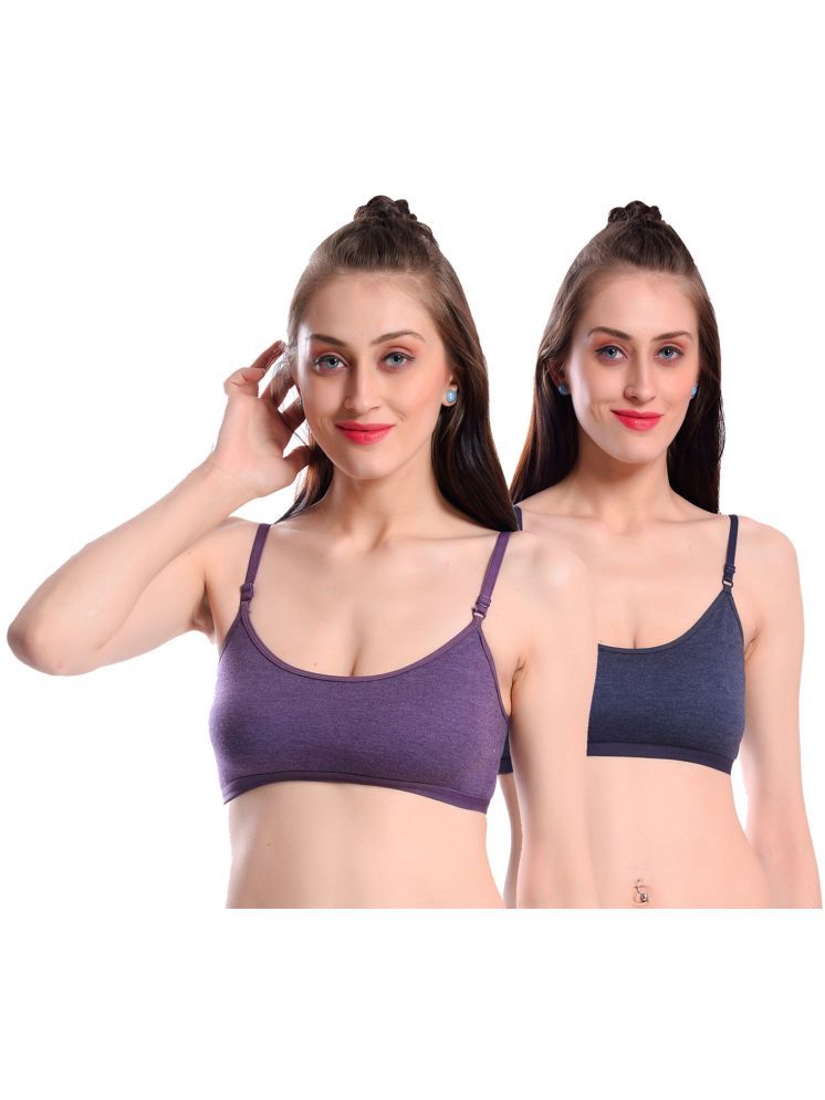     			Viral Girl Purple Cotton Non Padded Women's Teenage Bra ( Pack of 2 )