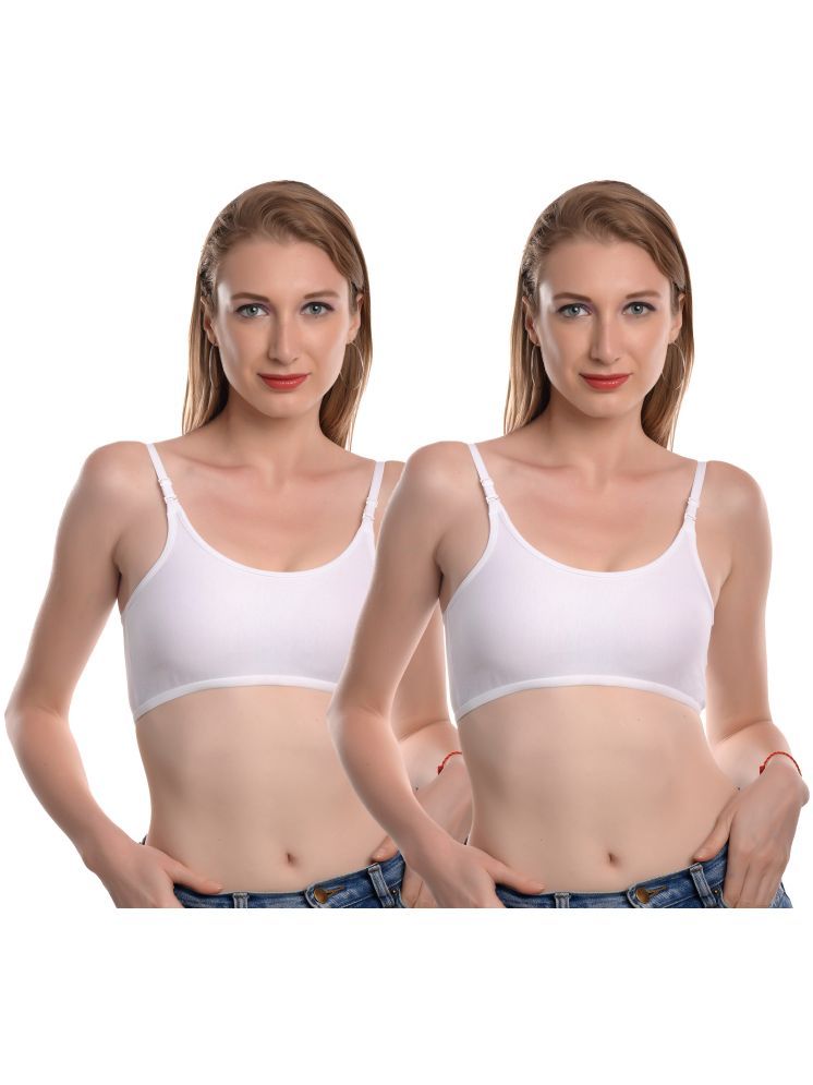     			Viral Girl White Cotton Non Padded Women's Teenage Bra ( Pack of 2 )