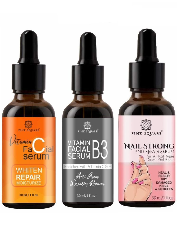     			Vitamin C Face Serum, Vitamin B3 Face Serum & Nail Strong and Repair Serum (Each,30ml) Combo of 3