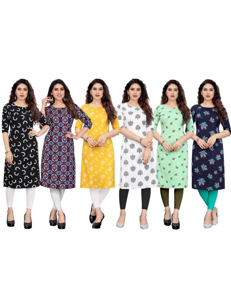     			KETAKI FASHION Crepe Printed Straight Women's Kurti - Multicoloured ( Pack of 6 )