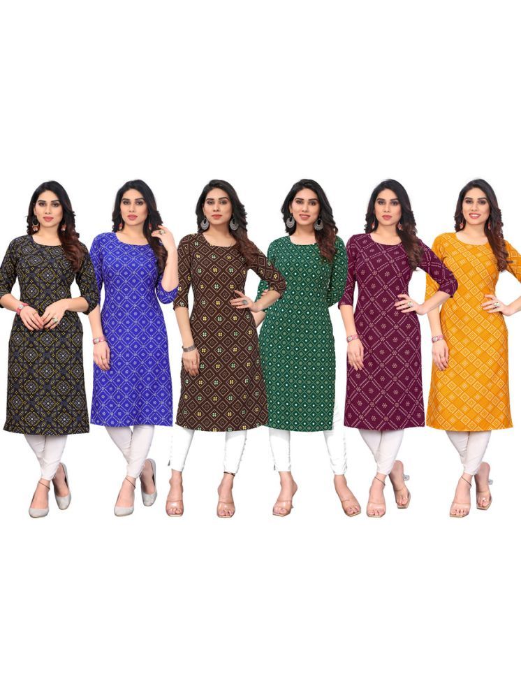     			KETAKI FASHION Crepe Printed Straight Women's Kurti - Multicolor4 ( Pack of 6 )