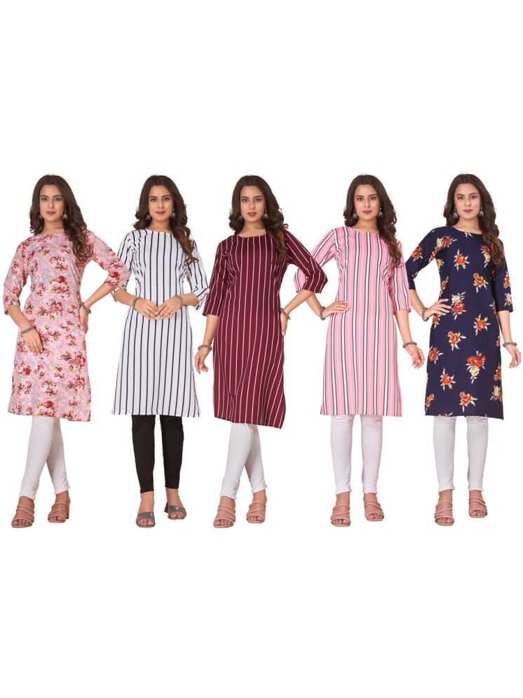     			KETAKI FASHION Crepe Printed Straight Women's Kurti - Multicolor6 ( Pack of 5 )