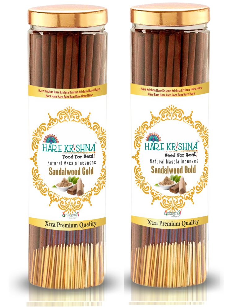     			Hare Krishna Food For Soul Incense Dhoop Sticks Chandan 200 gm ( Pack of 2 )