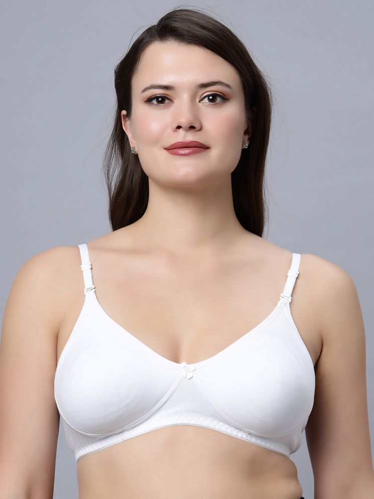     			IN CARE LINGERIE White Cotton Blend Non Padded Women's Everyday Bra ( Pack of 2 )