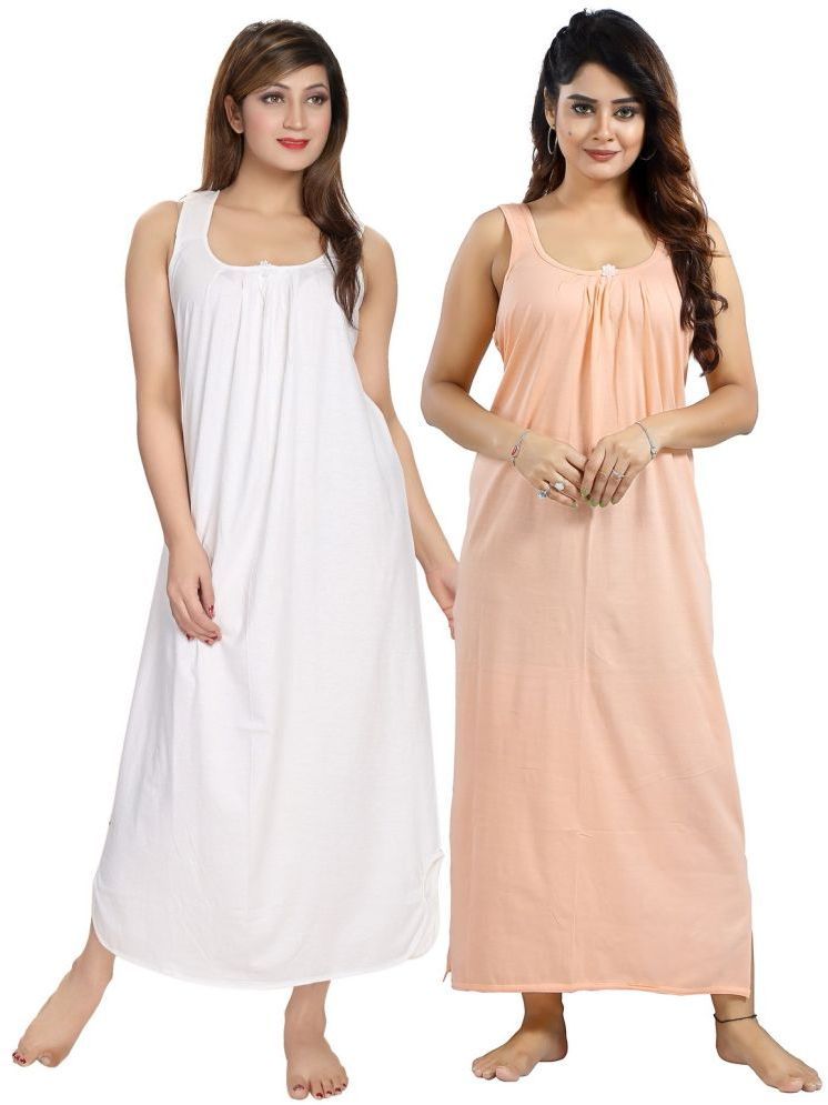     			INNER BEATS Multicolor Cotton Blend Women's Nightwear Nighty & Night Gowns ( Pack of 2 )