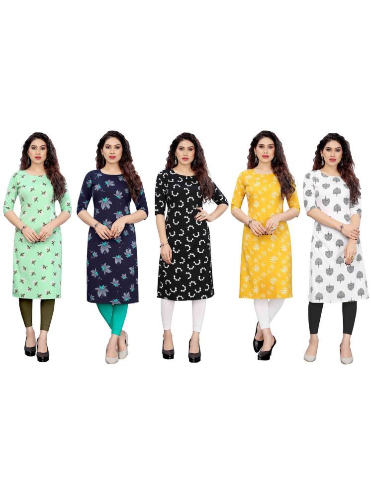     			KETAKI FASHION Crepe Printed Straight Women's Kurti - Multicolor3 ( Pack of 5 )