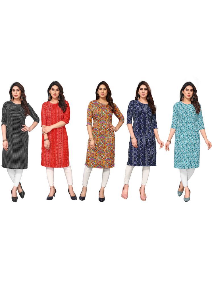     			KETAKI FASHION Crepe Printed Straight Women's Kurti - Multicolor4 ( Pack of 5 )