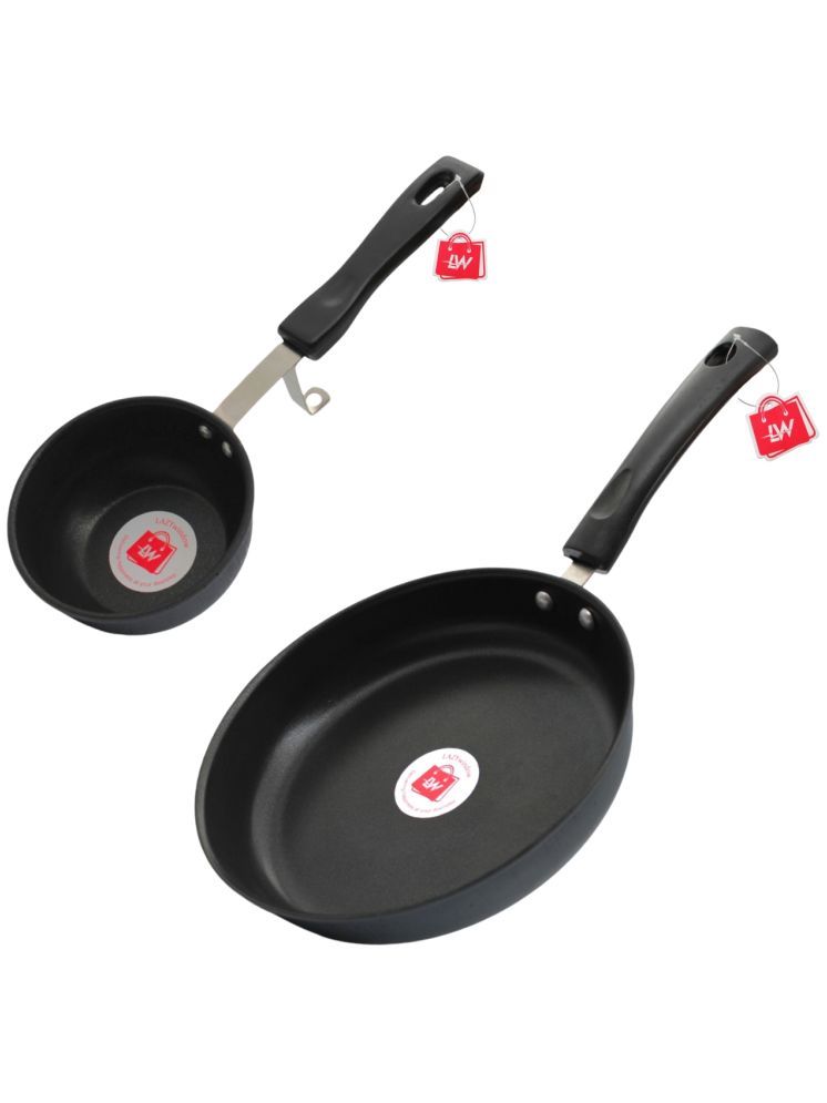     			LAZYWINDOW Tadka & Fry Pan Grey Hard Anodised Non-Stick Cookware Sets ( Set of 1 )