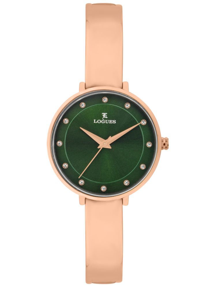     			LOGUES WATCHES Analog Green Dial Women'S Watch | L 6179 Wm-10 | 3 ATM Water Resistant