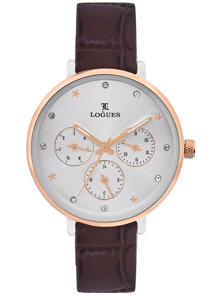     			LOGUES WATCHES Analog Silver Dial Women'S Watch | L 1712 Wz-02 | 3 ATM Water Resistant