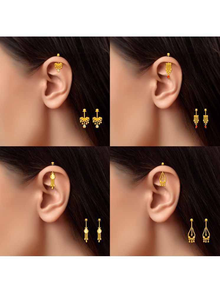     			LUV FASHION Gold EarCuff Earrings ( Pack of 4 )