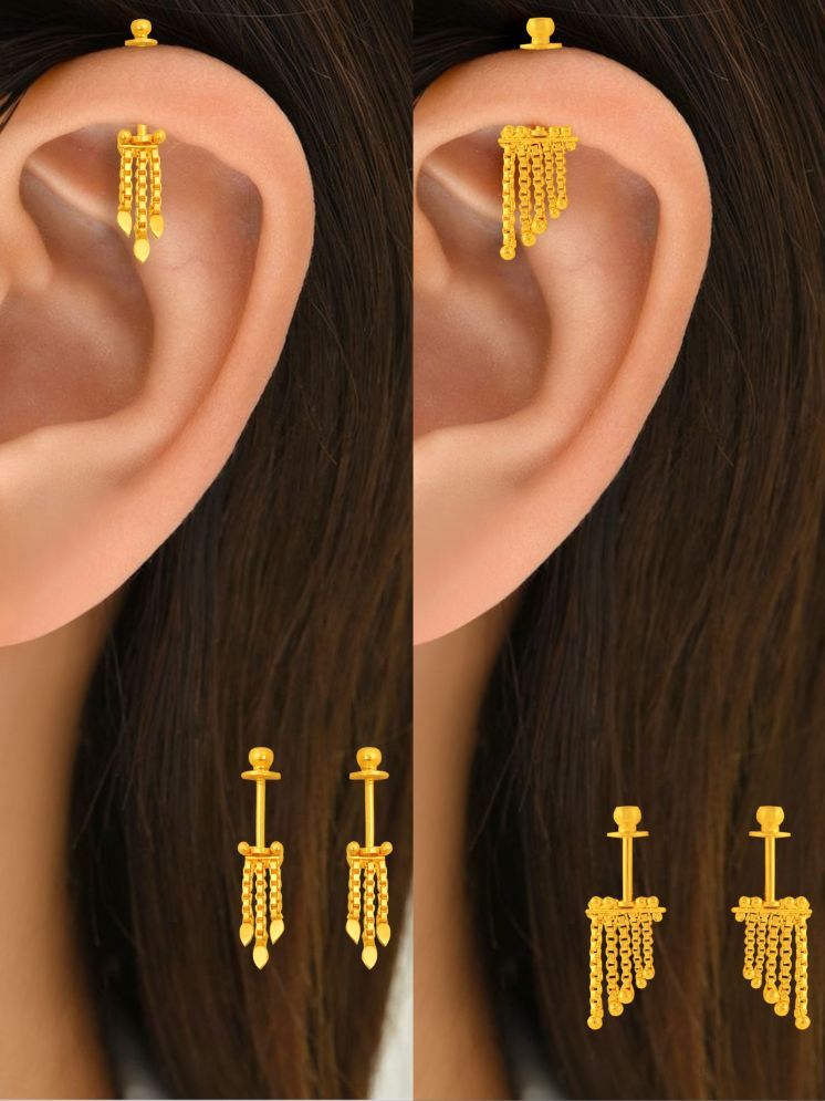     			LUV FASHION Gold EarCuff Earrings ( Pack of 2 )