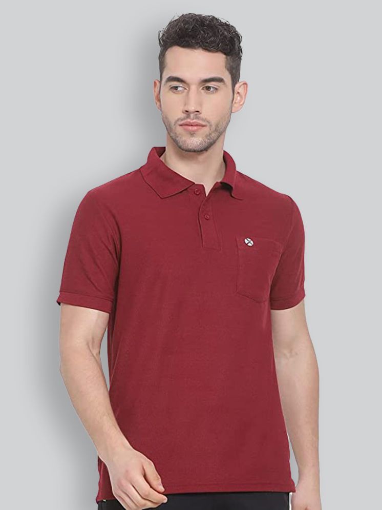     			Lux Nitro Cotton Blend Regular Fit Solid Half Sleeves Men's Polo T Shirt - Maroon ( Pack of 1 )