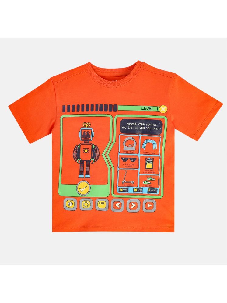     			MINI KLUB Pack of 1 Boys Cotton T-Shirt ( Orange )