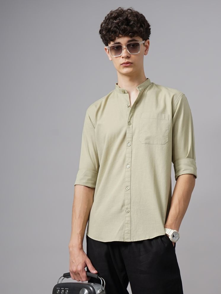     			Paul Street Linen Slim Fit Solids Full Sleeves Men's Casual Shirt - Green ( Pack of 1 )