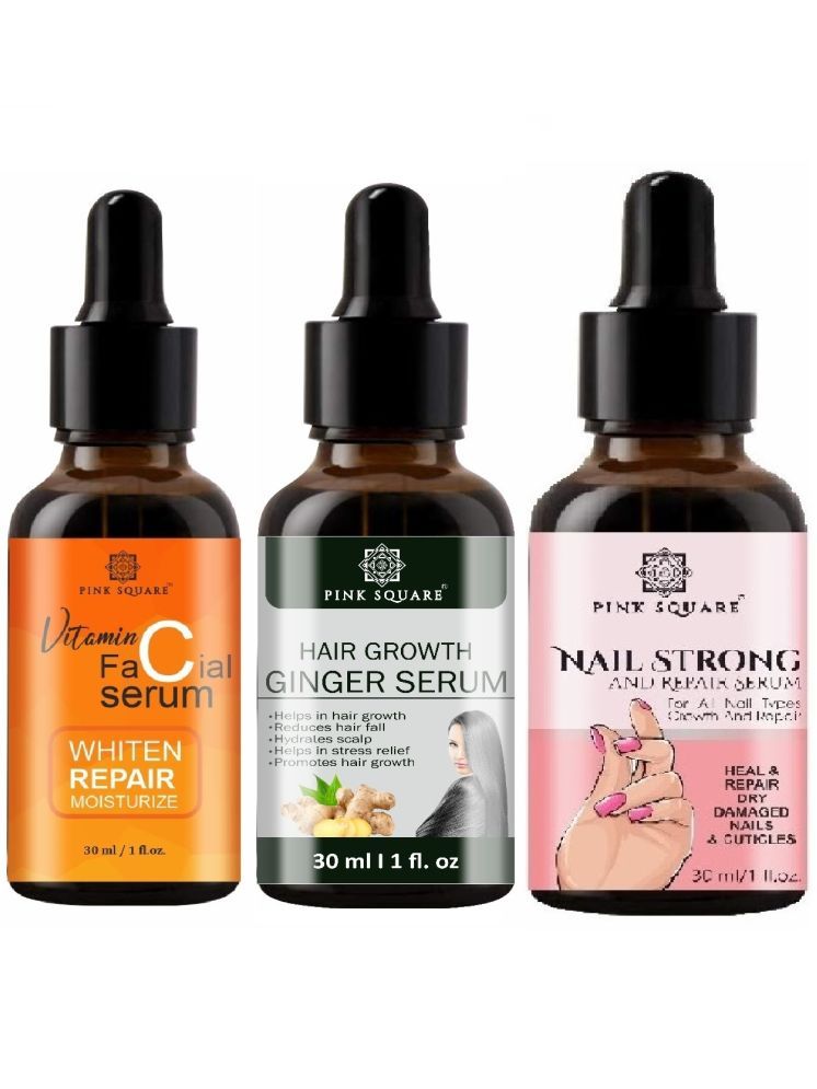     			Vitamin C Face Serum, Hair Growth Ginger Serum & Nail Strong and Repair Serum (Each,30ml) Combo of 3