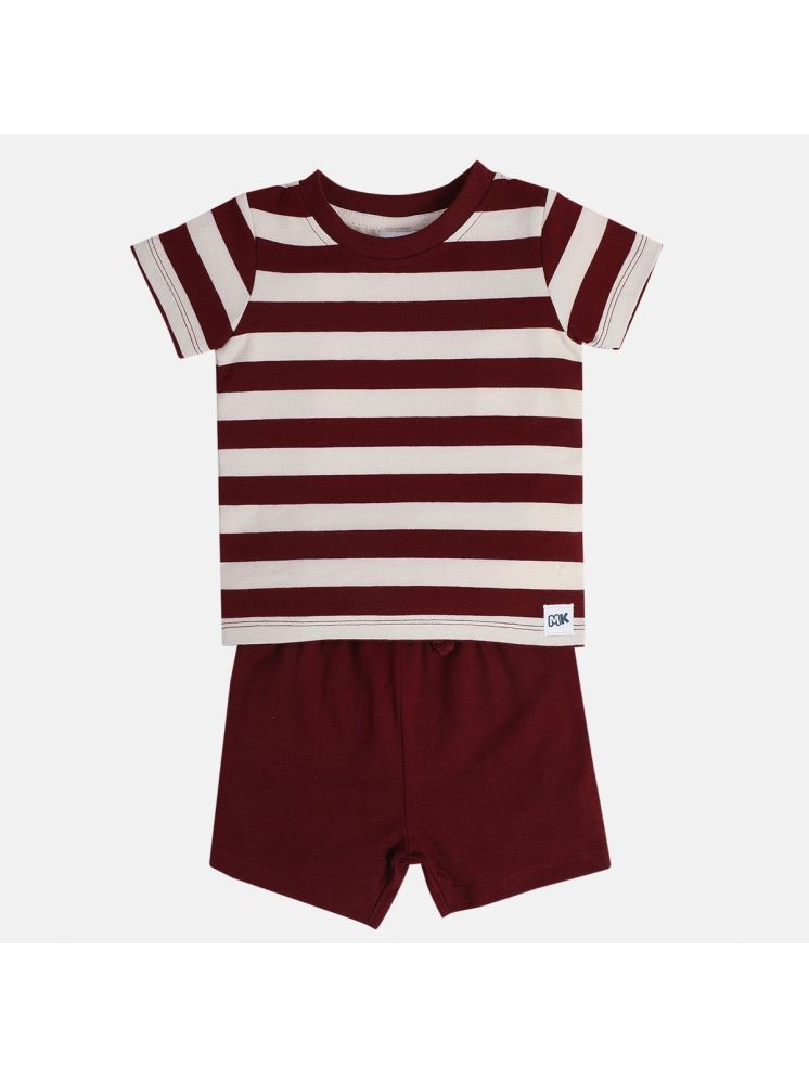     			MINI KLUB Red Cotton Blend Baby Boy T-Shirt & Shorts ( Pack of 1 )