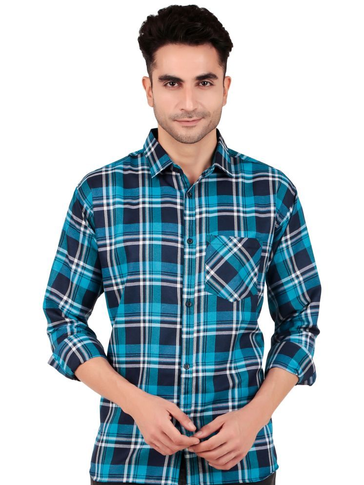     			Stitchcraft Style Cotton Blend Regular Fit Checks Full Sleeves Men's Casual Shirt - Multicolor ( Pack of 1 )