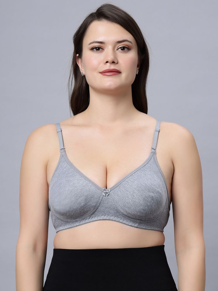     			IN CARE LINGERIE Grey Melange Cotton Blend Non Padded Women's Everyday Bra ( Pack of 1 )