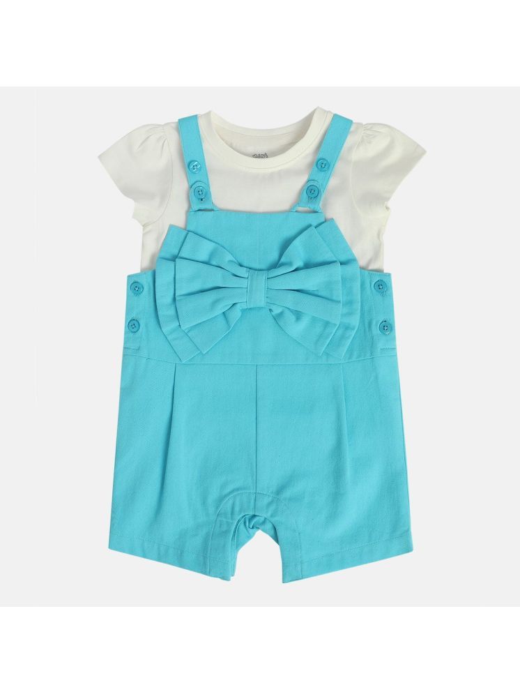     			MINI KLUB Blue Cotton Baby Girl Dungaree Sets ( Pack of 1 )