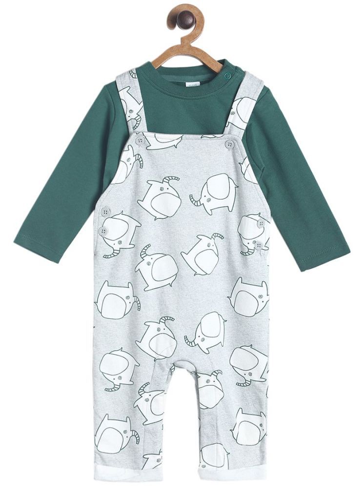     			MINI KLUB Gray Cotton Baby Boy Dungaree Sets ( Pack of 1 )