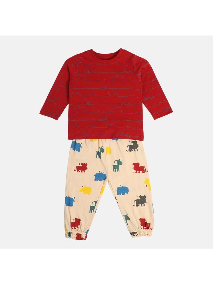     			MINI KLUB Multi Cotton Baby Boy T-Shirt & Trouser ( Pack of 1 )