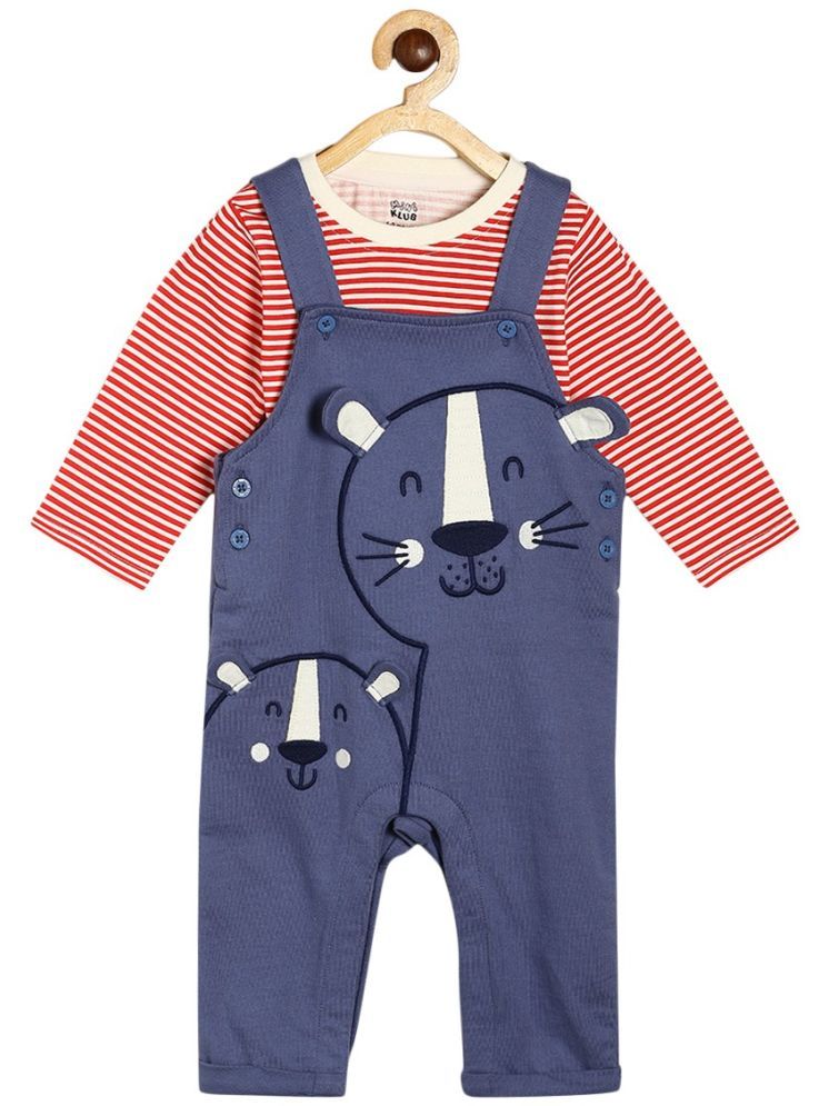     			MINI KLUB Navy Cotton Baby Boy Dungaree Sets ( Pack of 1 )