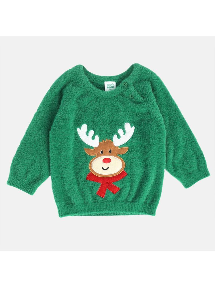     			Miniklub Baby Boys Round Neck Long Sleeve Knit Sweater (Green Color)