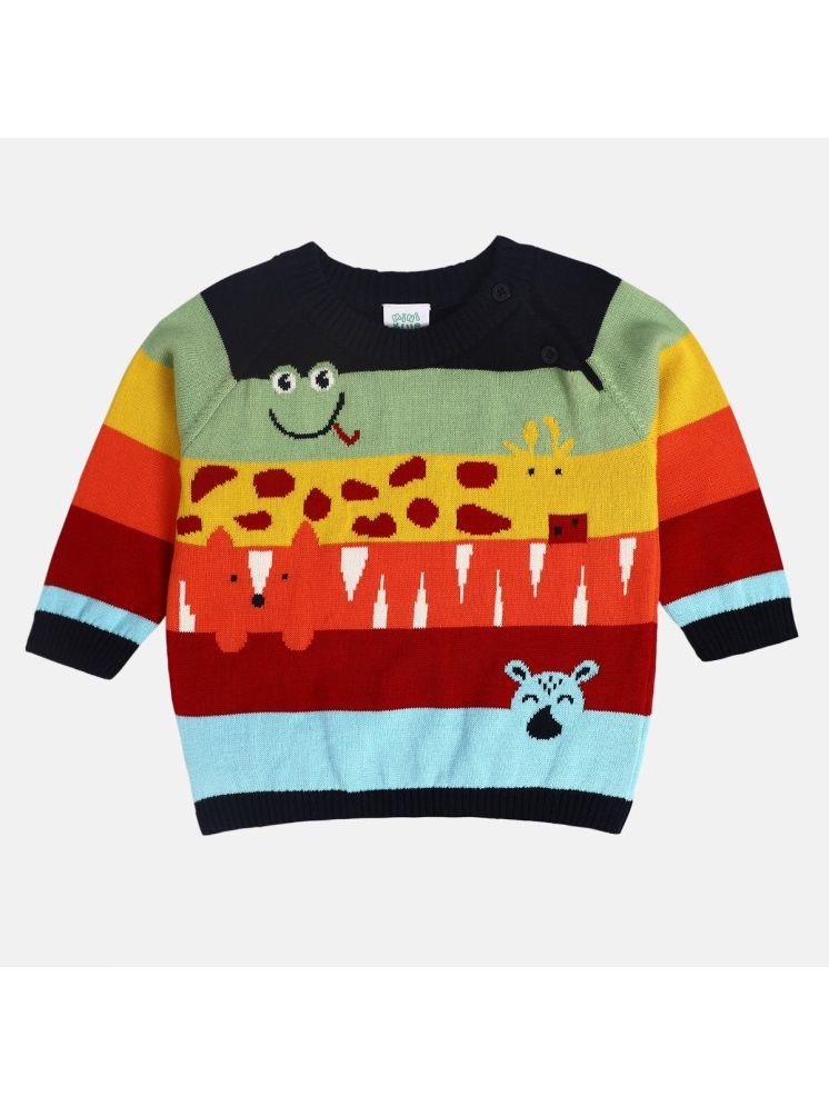     			Miniklub Baby Boys Turtle Neck Full Sleeve Knit Sweater (Multi Color)