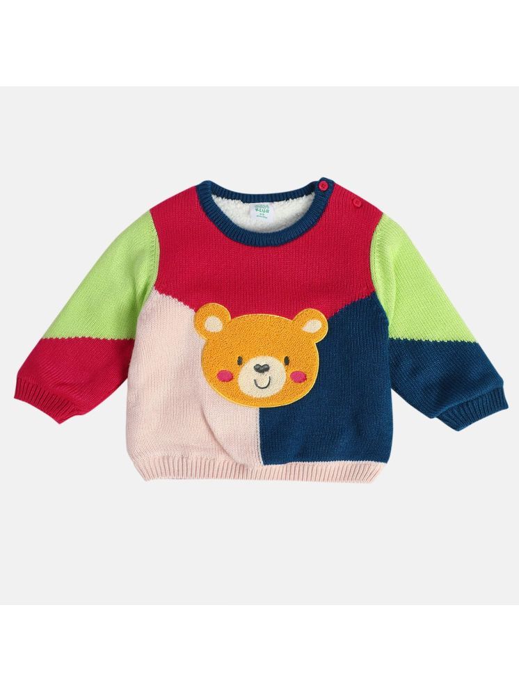     			Miniklub Baby Girls Round Neck Full Sleeve Knit Sweater (Multi Color)