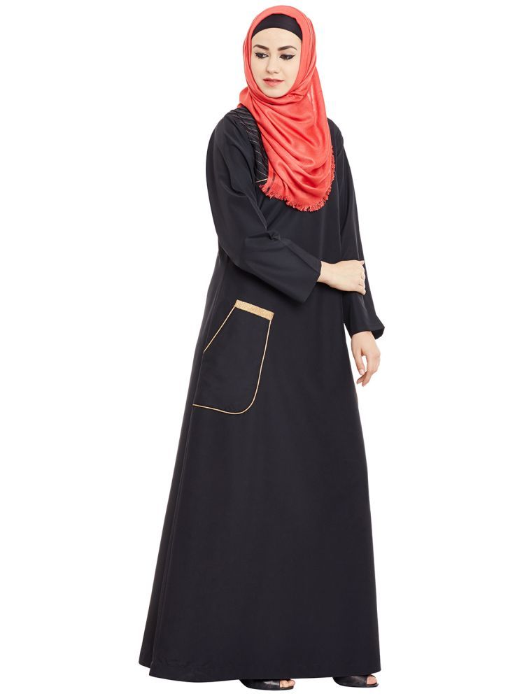     			Momin Libas Black Polyester Stitched Burqas without Hijab - Single