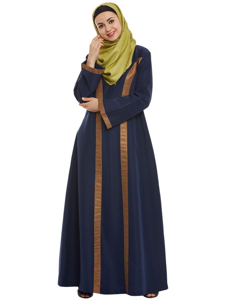     			Momin Libas Blue Polyester Stitched Burqas without Hijab - Single