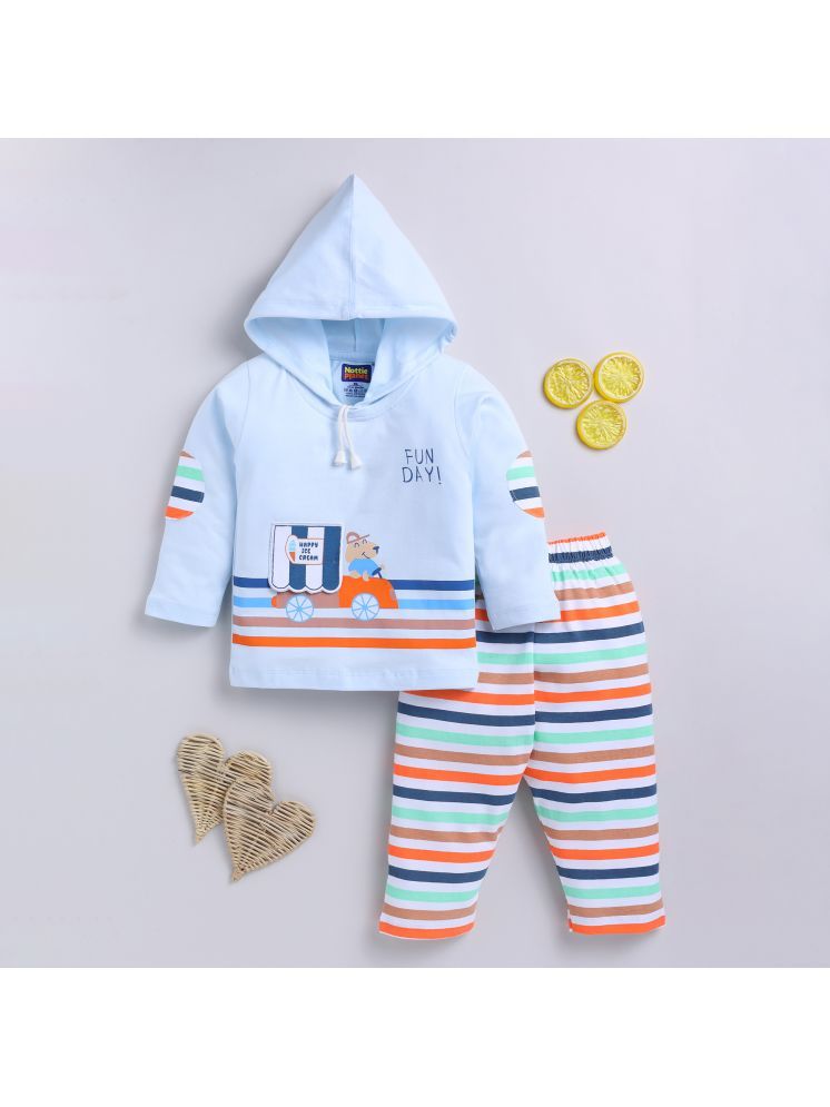     			Nottie planet Blue Cotton Baby Boy T-Shirt & Pyjama Set ( Pack of 1 )