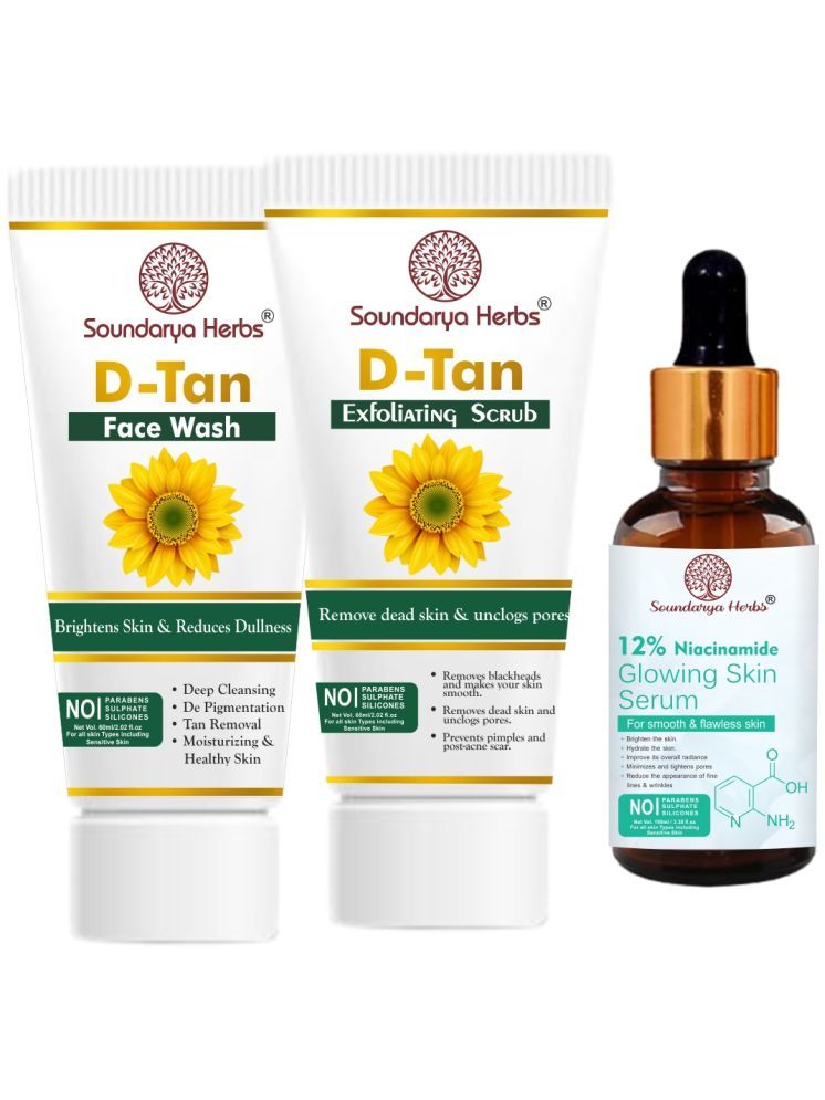     			Soundarya Herbs D tan face wash D Tan Scrub with 12% Niacinamide Face Serum | Fades Acne Marks & Dark Spots | Controls Oil