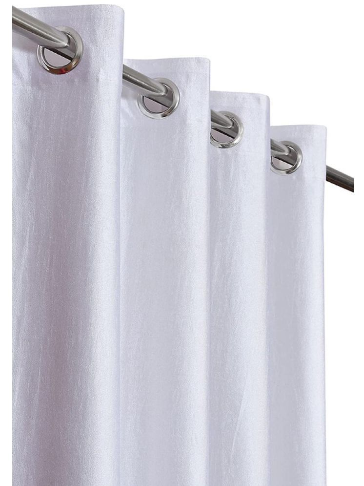     			THE LAILA Solid Room Darkening Ring Rod Curtain 5 ft ( Pack of 2 ) - WHITE